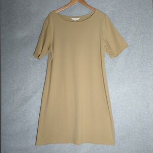Travel XL Travelsmith Camel midi dress fit and flare comfy no iron STRETCH!‎